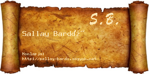Sallay Bardó névjegykártya